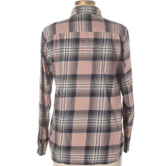 Uniqlo pink & black plaid checkered button down 100% cotton shirt - Picture 2 of 6